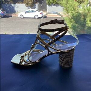 Donal J. Pliner gold leather